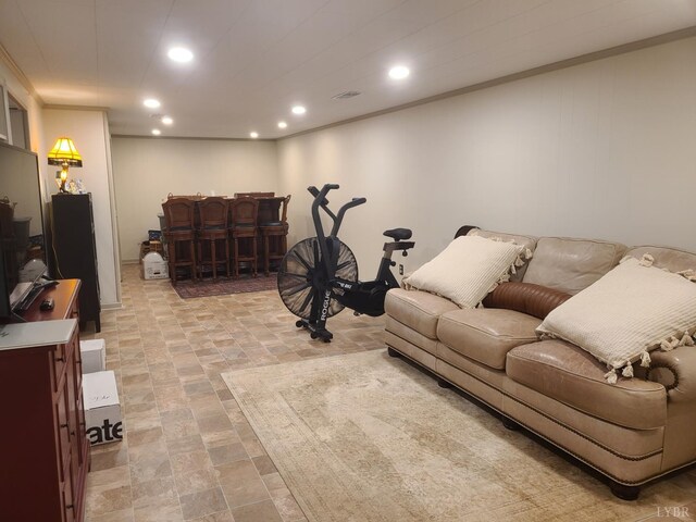356 Ferguson St, Appomattox, VA 24522 - living room featuring recessed lighting and a dry bar