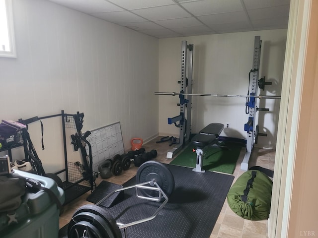 356 Ferguson St, Appomattox, VA 24522 - workout room featuring a paneled ceiling