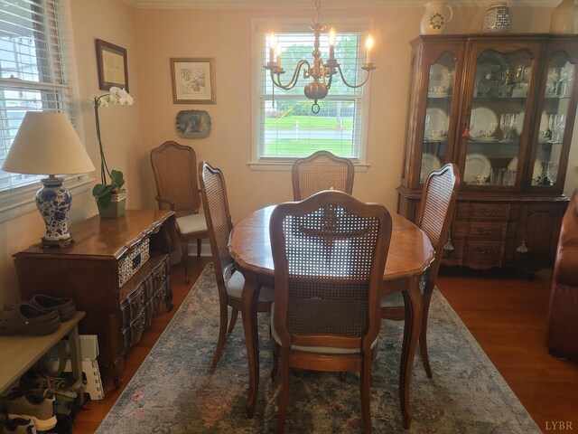 356 Ferguson St, Appomattox, VA 24522 - dining space featuring a chandelier and wood finished floors