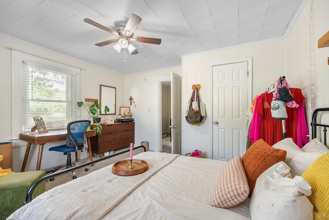 400 Blue Ridge St, Lynchburg, VA 24501 - bedroom featuring ornamental molding, ceiling fan, and carpet flooring