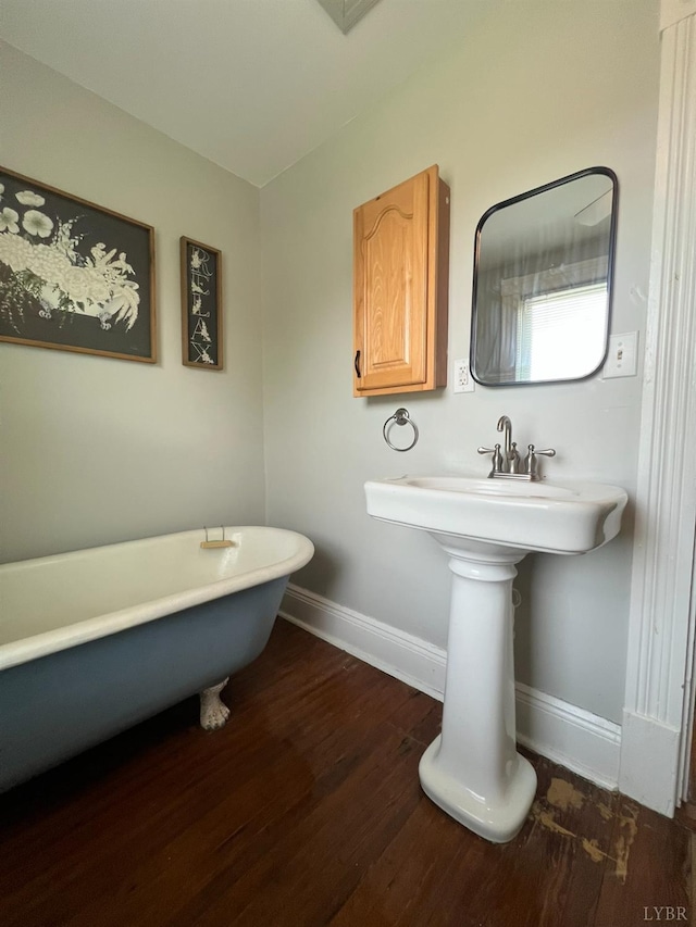 221 Castle Craig Dr, Evington, VA 24550 - full bath featuring baseboards, a soaking tub, and wood finished floors