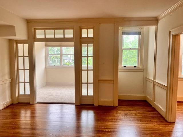 2910 Rivermont Ave Unit 301, Lynchburg, VA 24503 - doorway to outside with wood finished floors, french doors, and ornamental molding