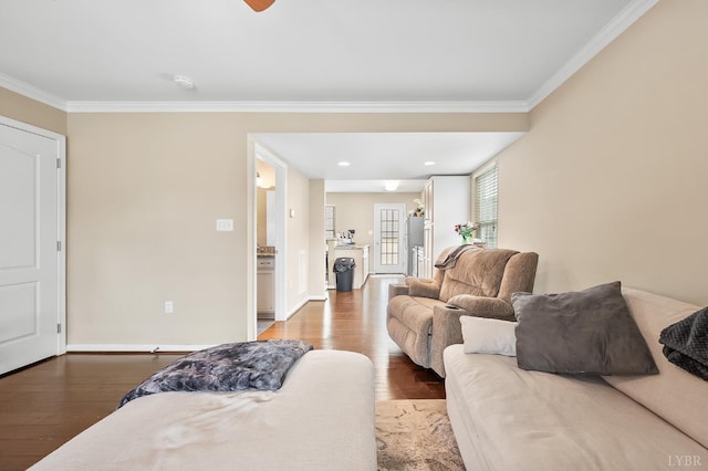62 Squire Cir, Lynchburg, VA 24501 - living area with wood finished floors, ornamental molding, baseboards, and recessed lighting