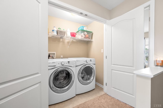 62 Squire Cir, Lynchburg, VA 24501 - laundry area featuring washing machine and clothes dryer and light tile patterned flooring