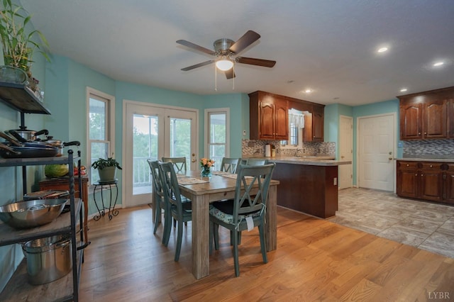 220 Swan Ln, Forest, VA 24551 - dining room with a ceiling fan, light wood-style flooring, and recessed lighting