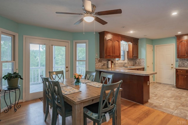220 Swan Ln, Forest, VA 24551 - dining space with a ceiling fan, healthy amount of natural light, recessed lighting, and light wood-style floors