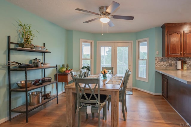 220 Swan Ln, Forest, VA 24551 - dining area with baseboards, wood finished floors, and ceiling fan