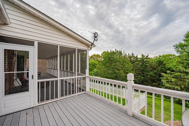 220 Swan Ln, Forest, VA 24551 - wooden terrace featuring a sunroom and a yard