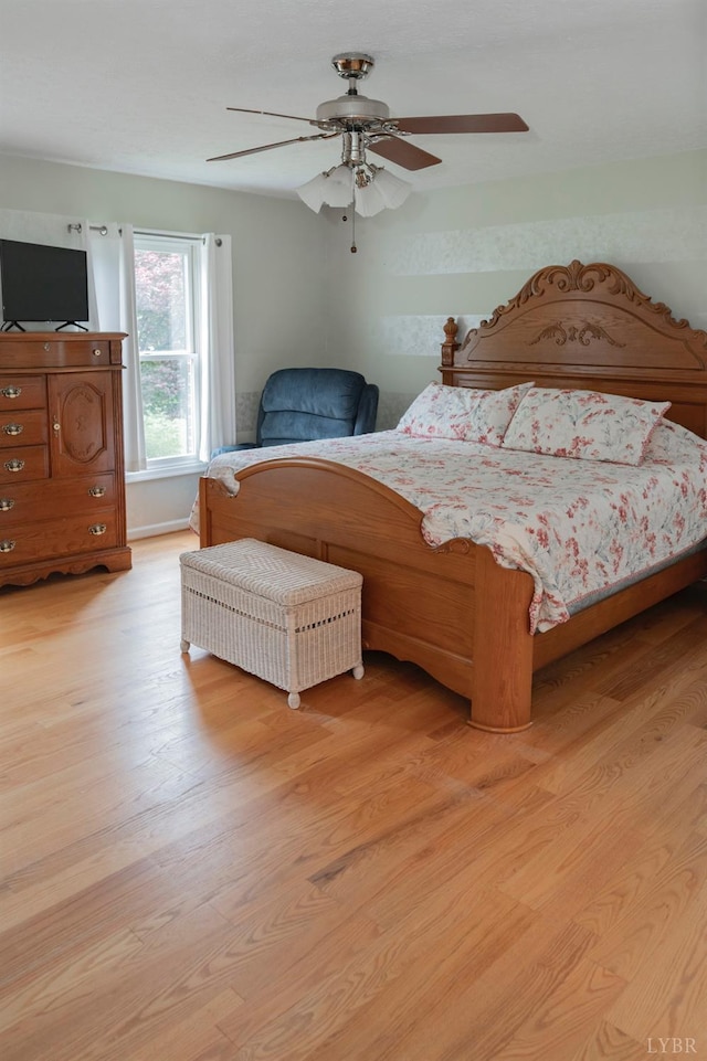 220 Swan Ln, Forest, VA 24551 - bedroom featuring light wood-style flooring and ceiling fan