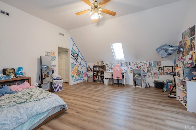 220 Swan Ln, Forest, VA 24551 - bedroom with wood finished floors, vaulted ceiling, and a ceiling fan