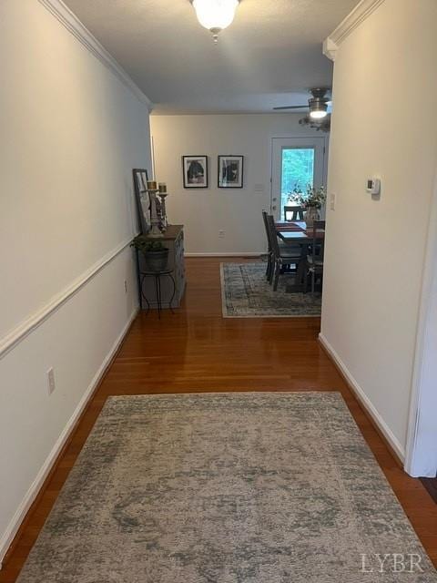 312 Addie Way, Lynchburg, VA 24501 - hallway with crown molding, wood finished floors, and baseboards
