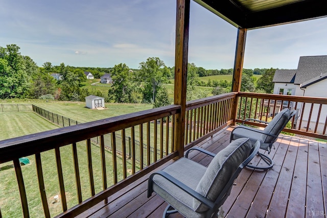 1151 Jefferson Meadows Dr, Forest, VA 24551 - wooden deck with a lawn
