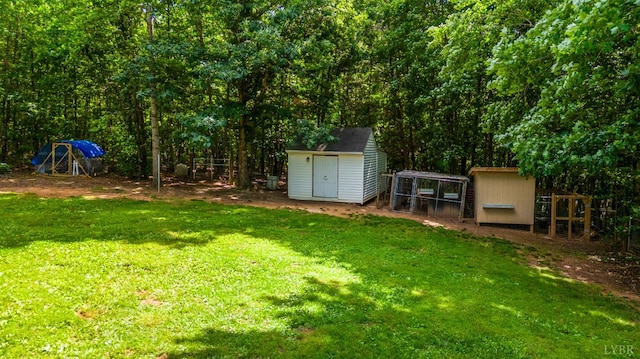 9790 Bear Creek Rd, Gladys, VA 24554 - view of grassy yard featuring exterior structure