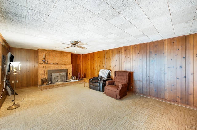 201 Oakland Cir, Lynchburg, VA 24502 - unfurnished room featuring a ceiling fan, wooden walls, and baseboards