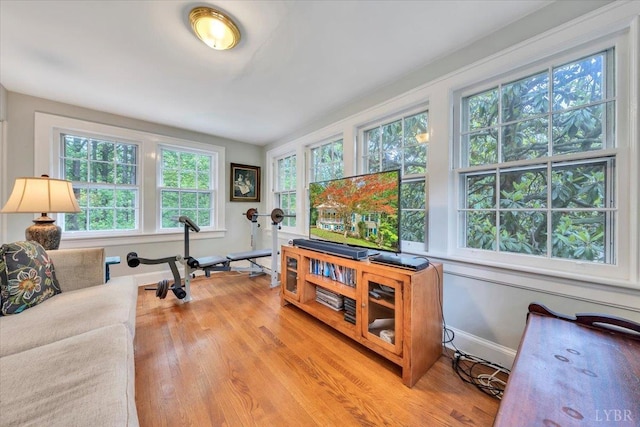 400 E Randolph Pl, Lynchburg, VA 24503 - workout area featuring light wood-style floors and baseboards