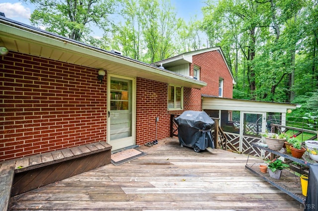 921 Peaksview St, Bedford, VA 24523 - wooden deck with a grill