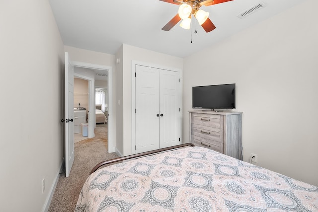 213 Capstone Dr, Lynchburg, VA 24502 - carpeted bedroom with a closet, baseboards, a ceiling fan, and washer / clothes dryer
