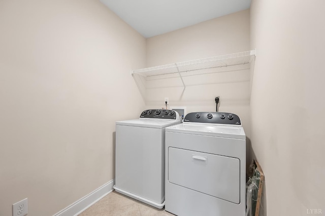 213 Capstone Dr, Lynchburg, VA 24502 - washroom with washing machine and dryer, baseboards, and light tile patterned floors