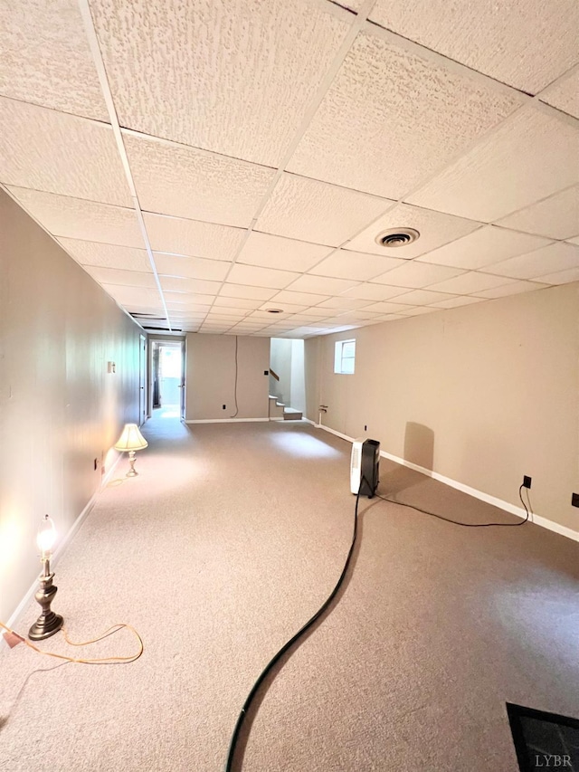 166 Matohe Rd, Monroe, VA 24574 - basement featuring carpet and a drop ceiling