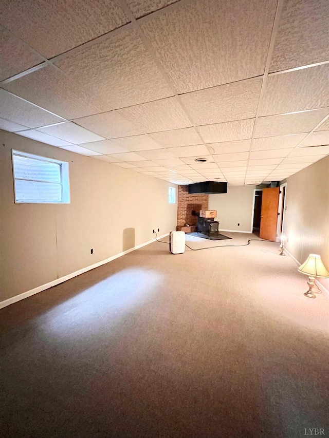 166 Matohe Rd, Monroe, VA 24574 - below grade area featuring a drop ceiling and carpet floors