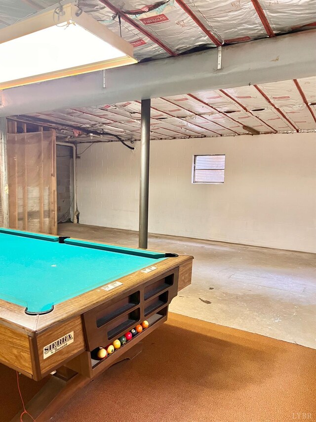166 Matohe Rd, Monroe, VA 24574 - playroom with unfinished concrete floors and concrete block wall