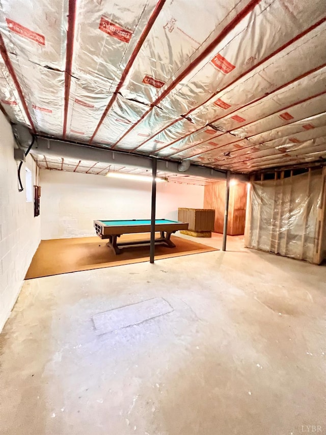 166 Matohe Rd, Monroe, VA 24574 - unfinished below grade area with pool table