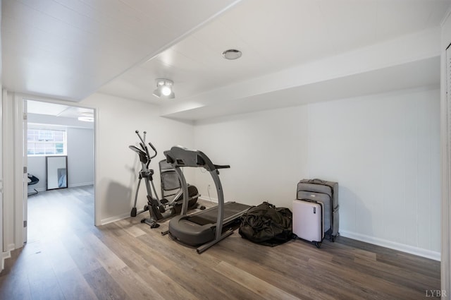6012 Rhonda Rd, Lynchburg, VA 24502 - exercise area featuring wood finished floors and baseboards