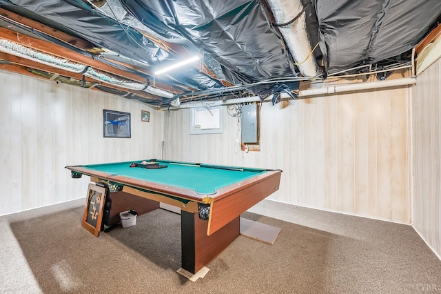 2523 Clarks Rd, Rustburg, VA 24588 - rec room with electric panel and pool table