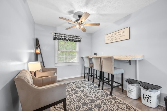 2523 Clarks Rd, Rustburg, VA 24588 - home office featuring ceiling fan, wood finished floors, and a textured ceiling