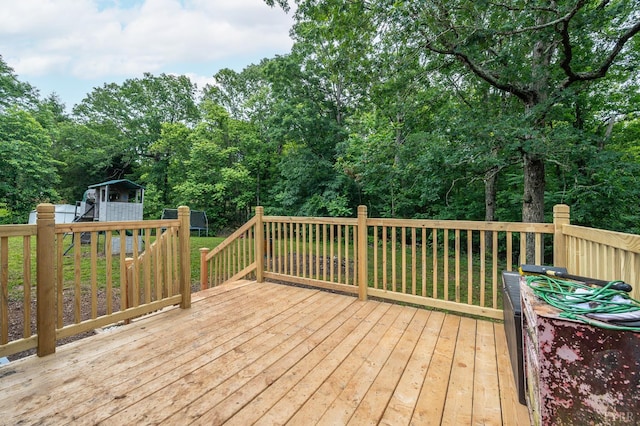 2523 Clarks Rd, Rustburg, VA 24588 - deck with a lawn and view of scattered trees