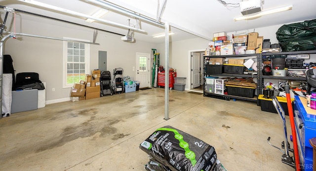 1480 Pilgrim Rd, Goode, VA 24556 - garage featuring a garage door opener and electric panel