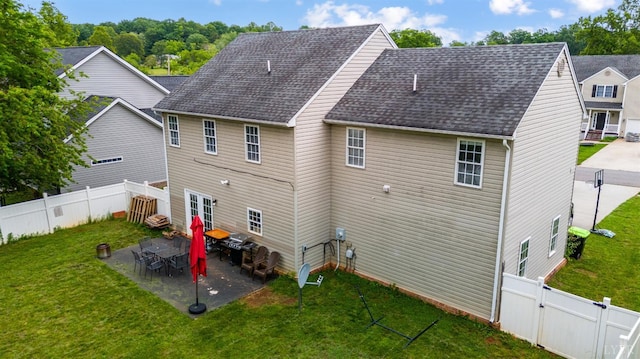 1053 Hupps Hill Ln, Forest, VA 24551 - back of property featuring a patio, roof with shingles, and a gate