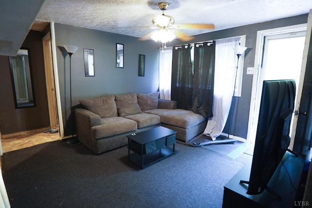 134 Napier Dr, Concord, VA 24538 - carpeted living room with a ceiling fan and baseboards