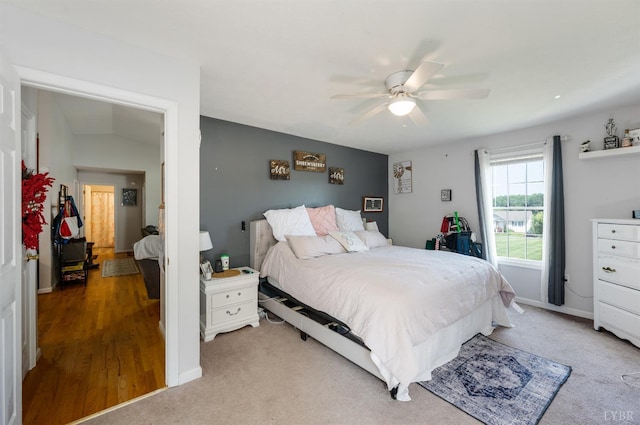 343 Soybean Dr, Appomattox, VA 24522 - bedroom featuring a ceiling fan, light colored carpet, and baseboards