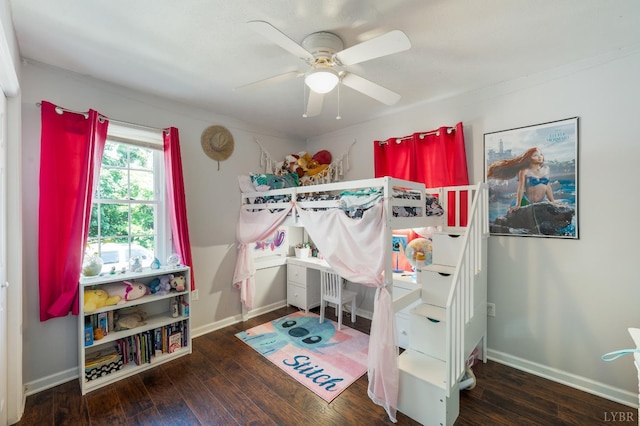 343 Soybean Dr, Appomattox, VA 24522 - bedroom with wood finished floors, baseboards, and ceiling fan