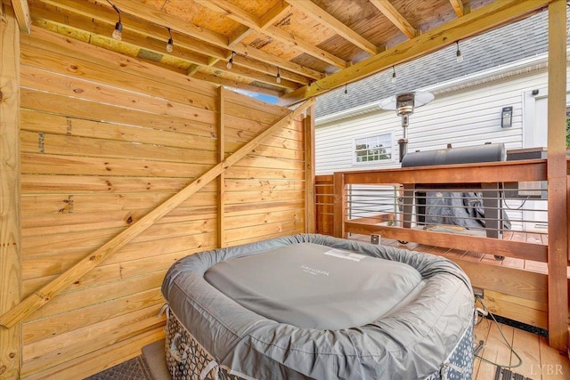 1028 Park Mountain Ter, Huddleston, VA 24104 - bedroom featuring wood walls and wooden ceiling