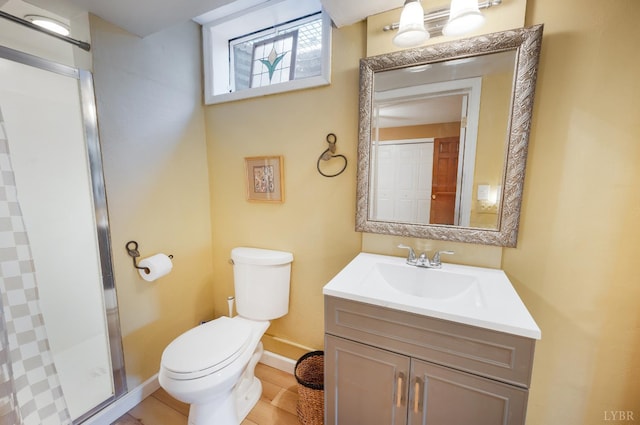 1129 Croft Ln, Bedford, VA 24523 - full bath featuring vanity, toilet, a stall shower, and baseboards