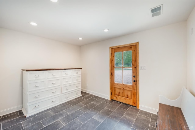 7845 Bear Creek Rd, Gladys, VA 24554 - doorway to outside featuring baseboards and recessed lighting