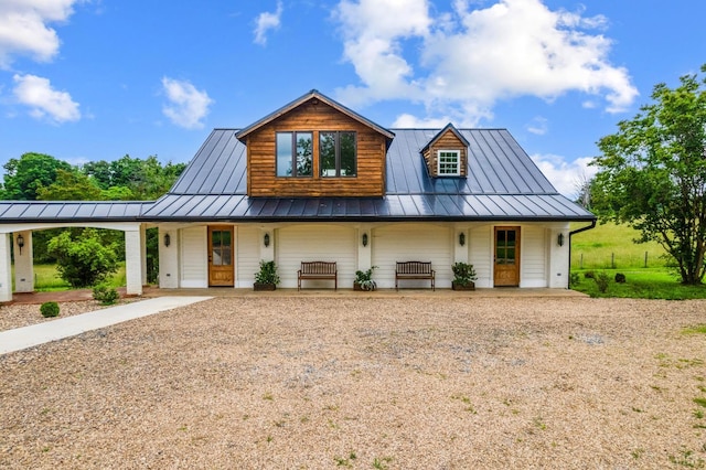 7845 Bear Creek Rd, Gladys, VA 24554 - view of front of property featuring a standing seam roof, covered porch, and a metal roof