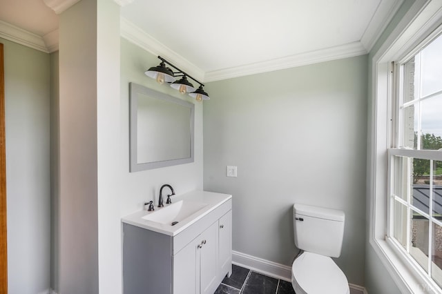 7845 Bear Creek Rd, Gladys, VA 24554 - bathroom with vanity and crown molding