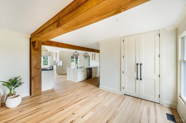 7845 Bear Creek Rd, Gladys, VA 24554 - unfurnished living room featuring light wood finished floors and crown molding