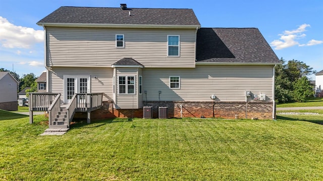 189 Traverse Dr, Evington, VA 24550 - rear view of property featuring a wooden deck and a yard