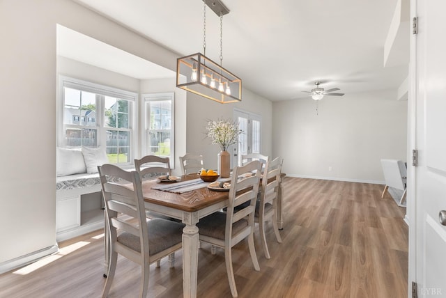 189 Traverse Dr, Evington, VA 24550 - dining space featuring light wood-type flooring and ceiling fan