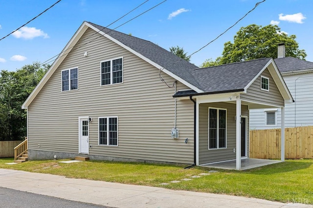 419 Wadsworth St, Lynchburg, VA 24501 - view of property exterior featuring entry steps, roof with shingles, and a patio area