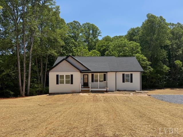2350 Spring Grove Rd, Spout Spring, VA 24593 - ranch-style house featuring covered porch