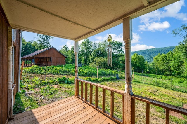 1807 Wheats Valley Rd, Bedford, VA 24532 - wooden terrace featuring a forest view