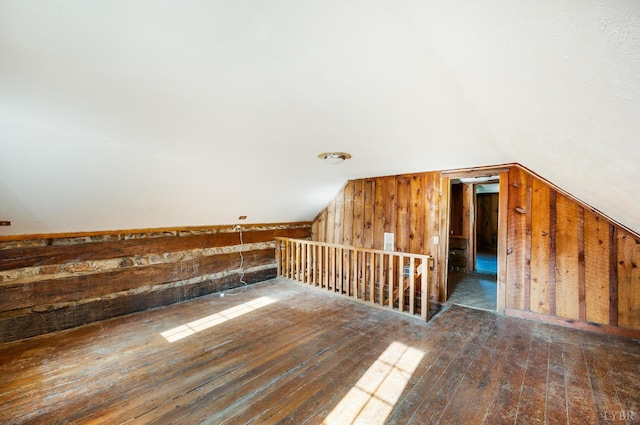 1807 Wheats Valley Rd, Bedford, VA 24532 - bonus room featuring wooden walls, hardwood / wood-style floors, and lofted ceiling
