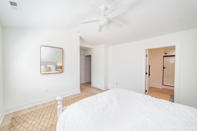 556 Leesville Rd Unit 907, Lynchburg, VA 24502 - bedroom with light wood-style flooring, lofted ceiling, baseboards, and a ceiling fan