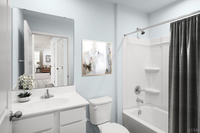 79 Kade Ct, Lynchburg, VA 24502 - bathroom featuring shower / bathtub combination with curtain, vanity, and toilet