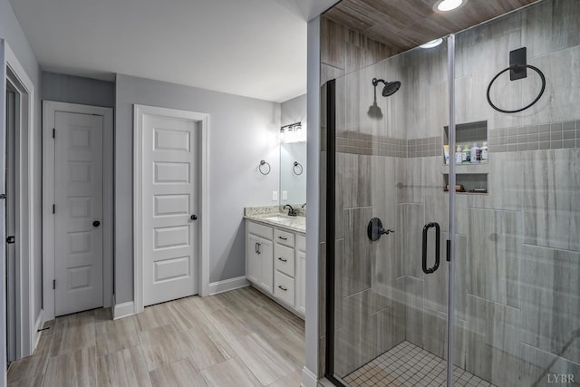 1013 Cobblestone Ln, Forest, VA 24551 - full bath with a shower stall, vanity, and baseboards